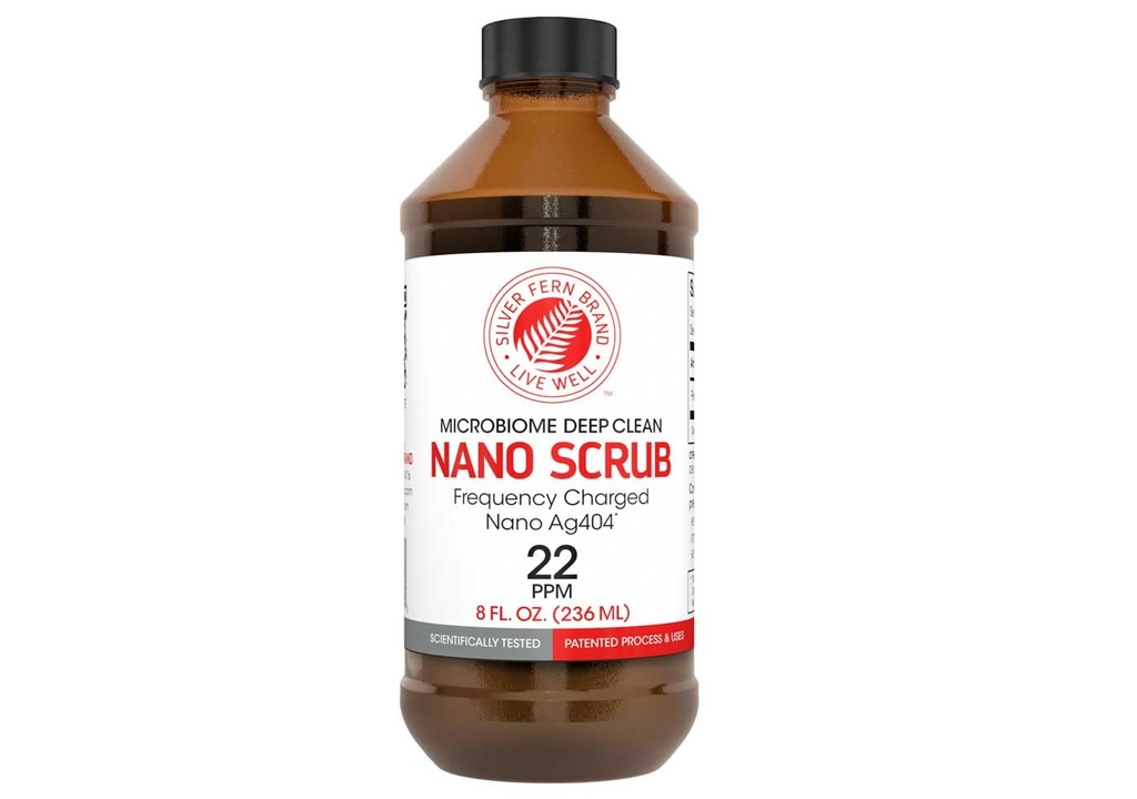 Nano Scrub by Silver Fern Brand - 1 Lahev - 48 Servings - Frequency Activated Nano Ag4O4 - Liquid