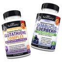 Glutathione Complex with Milk Thistle Extract, Vitamin C & Quercetin + Sambucus Elderberry Kapsle se zinkem & Vitamin C - Přírodní antioxidanty - Promotes Játra a imunitní podpora