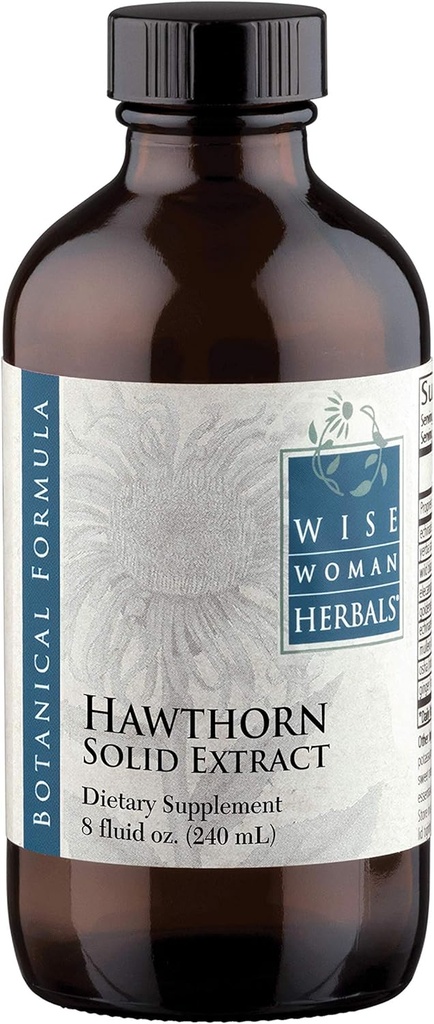 Wise Woman Herbals Hawthorn Berry Solid Extract 4: 1, Alkoholo- Free Extra Strength, Promotes Zdravý oběh, Antioxidant Protection, Herbal Kardiovaskulární podpora, 8 Fl Oz