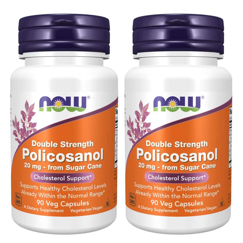 Nyní Foods Policosanol Double Strength, 90 Zeleninové kapsle (Balení po 2)