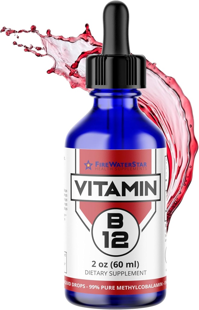 FWS Liquid B12 Kapky vitamin B12 doplněk 5000 mcg Sublingual Methylkobalamin Organic Non- GMO Vegan High Absorpce Methyl B12 Nastavitelné dávkování podporuje zvýšení výroby energie