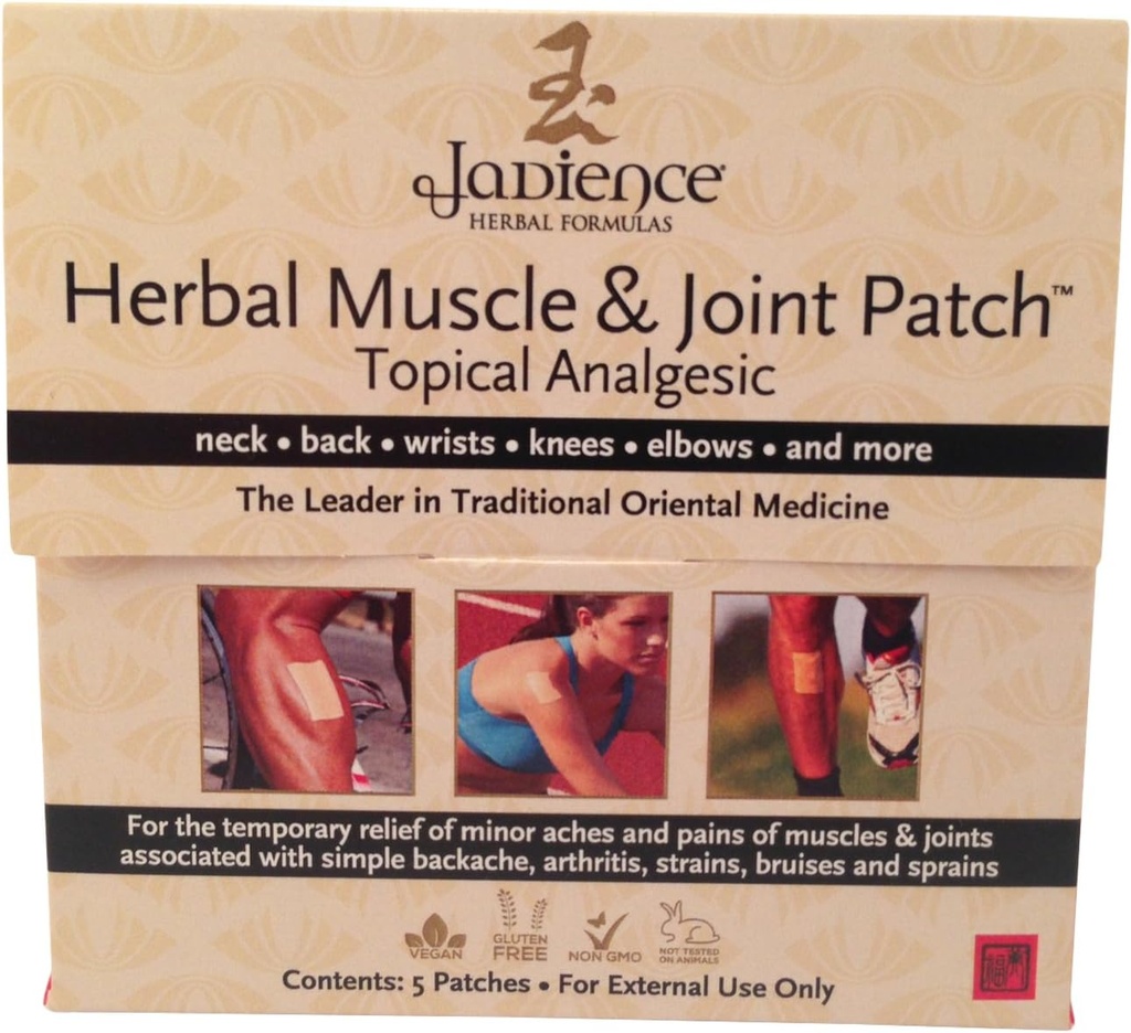 Jadience Patch for Muscle & Joint Pain Relief: 5 / Box 124; Dit Da Jow Religias for Sore Neck, Back, Rameno, Arms, Hands, Wriers, Hips, Nohs, Knees & Feet Religion 124; Natural Analogic Festival 124; Hypoalergenní