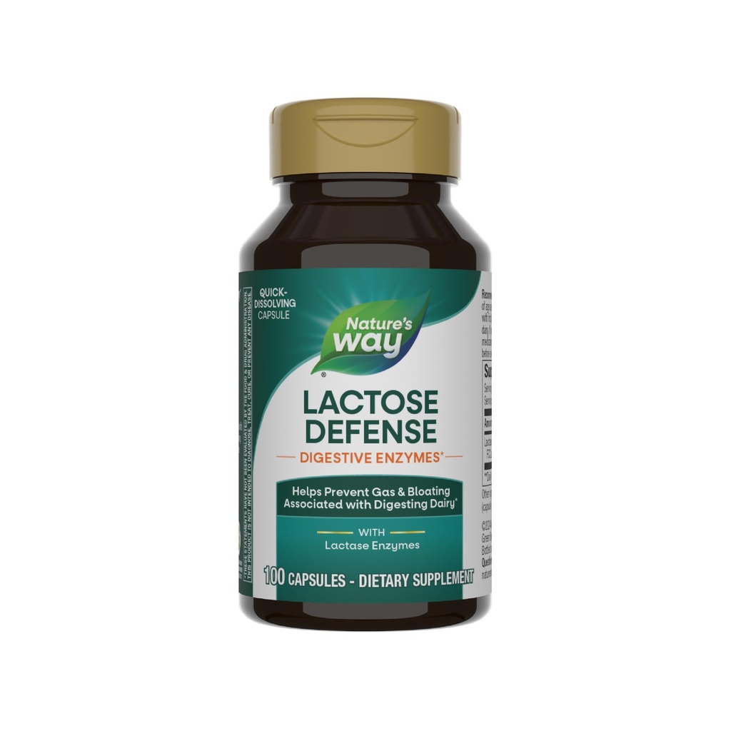 Nature 's Way Lactosa Defense, Digestive Enzymes *, podporuje Digestion of Dairy *, 690 mg laktázy na 3- Capsule Serving, 100 Kapsle (Balení květen Vary)