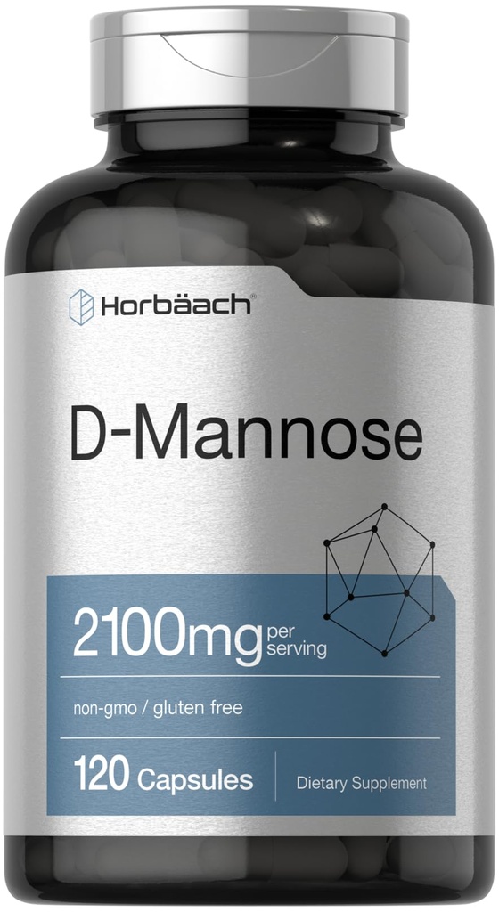 Horbäach D- Mannose PHARMAN124; 2100mg PHARMAND124; 120 Kapsle PHARMAND124; Nejvyšší potence PHARMAND124; Non- GMO & Gluten Free Supplement