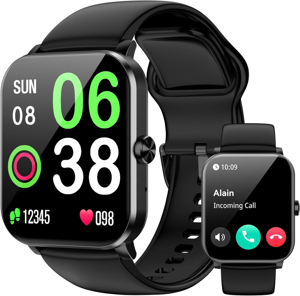 Smart Watch, Smartwatches for Men Women, 1.85 "HD Fitness Tracker (Answer / Make Calls), 120 + Sport Modes, Heart Rate / Sleep Monitor, IP68 Vodotěsné Fitness Watch, Smartwatch pro Android iOS