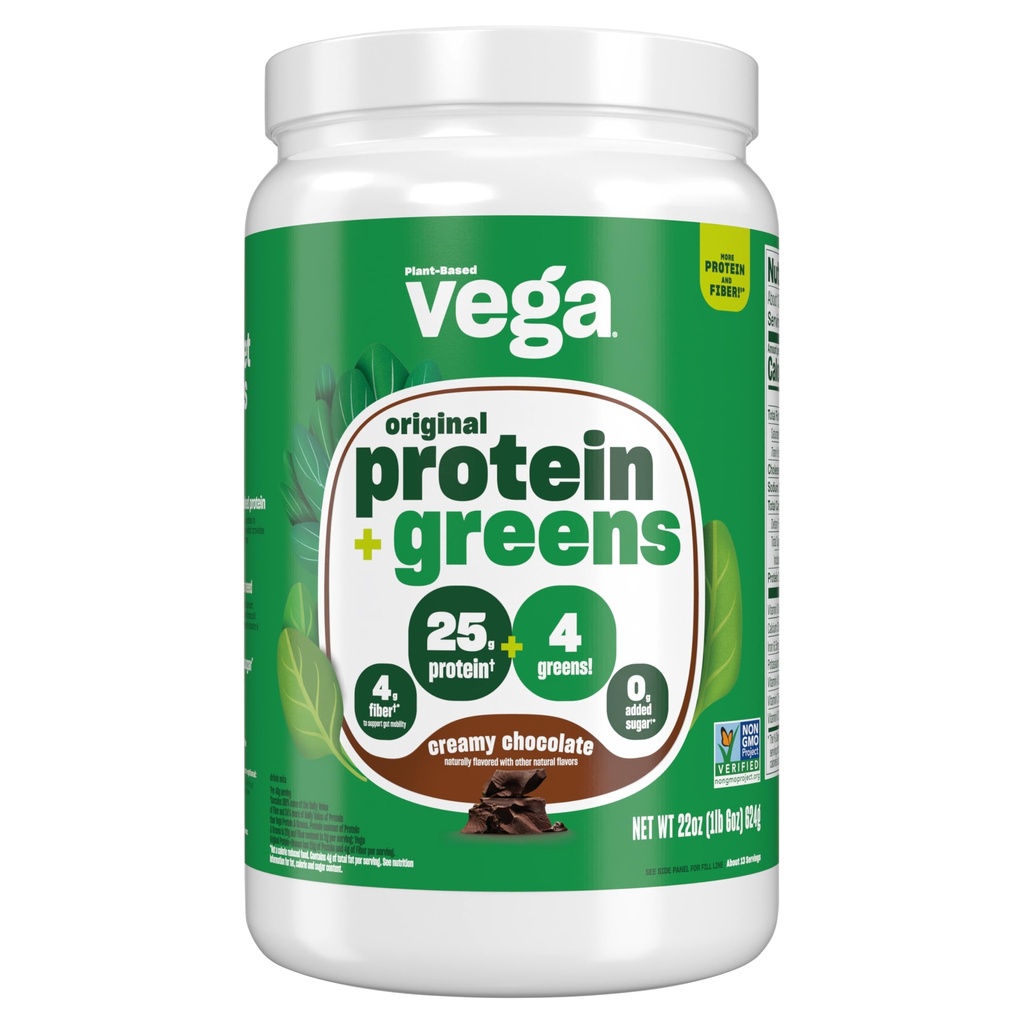 Protein Vega a protein Zelený prášek, Čokoláda - 20g Protein Plus Veggies, Vegan, Non GMO, Pea protein pro ženy a muže, 1,3 kg
