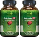 Irwin Naturals Brain Awake RED with Nitric Oxide Booster - 60 Liquid Soft- Gels, Pack of 2 - Podpora zdraví mozku a optimalizace výkonu - 40 Celkem služby