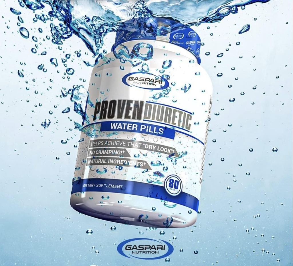 Gaspari Nutrition Proven Diuretic, Profesionální kulturistika dodatek, Oholení vody rychlý, dává suchý vzhled, přírodní složky, Žádné křeče (80 Kapsle)