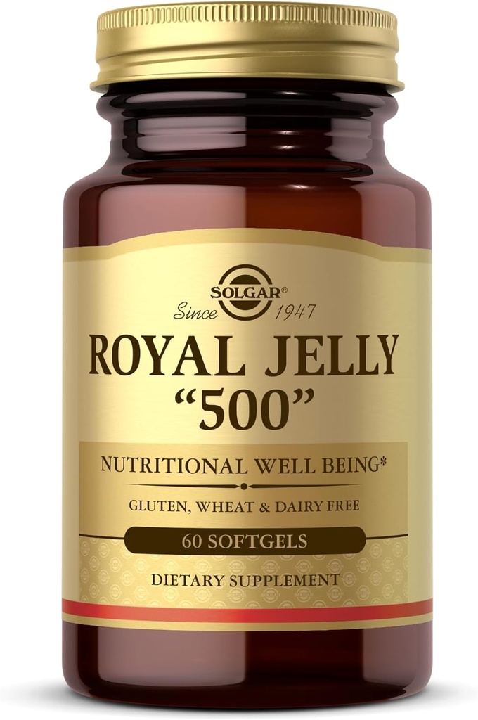 Solgar Royal Jelly "500" - 60 Softgels - Gluten Free, Dairy Free - 60 Služeb