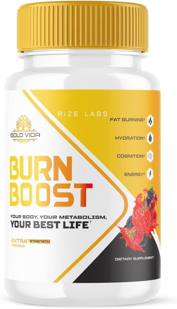 rize laboratoře Gold Vida Burn Boost Weight Loss Dodatek, Kapsle pro Total Body Wellness a zdravý životní styl, Prášky pro Leaner Physique (60 Kapsle)