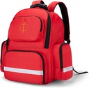 Trunab První Responder Taška Trauma Backpack Prázdný, Zdravotnické nouzové kity Schránka pro EMT, EMS, policie, hasiči, bezpečnostní důstojníci - patentovaný design červená