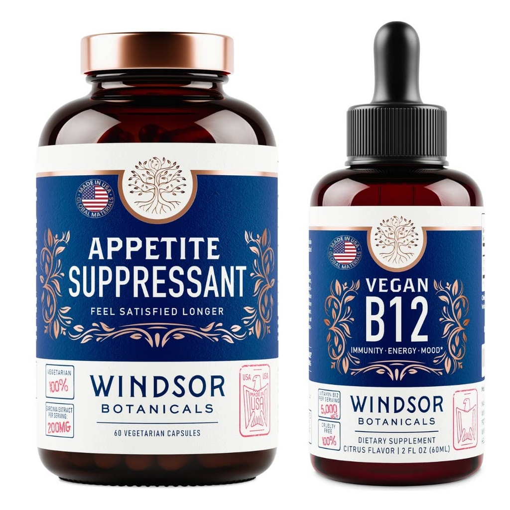 BUTANICALY WINDSOR Conpressant appetit for Weight Loss and Vegan B12 Liquid Bundle