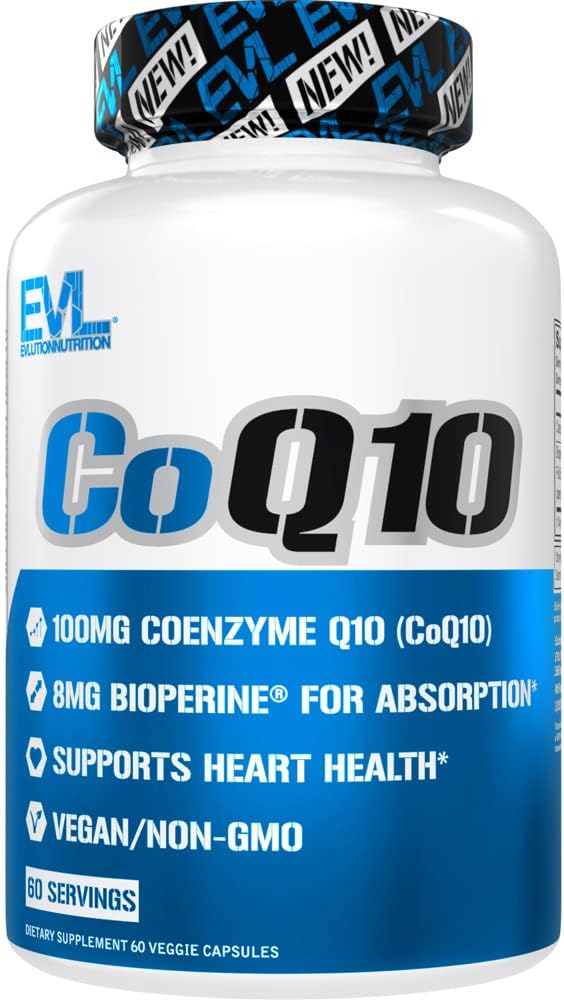 EVL High Absorption CoQ10 100mg - Advanced Antioxidant Coenzym Q10 Supplemente for Health Brain Support Energy Production and Health Aging - CoQ10 with Bioperin Health Supplemente