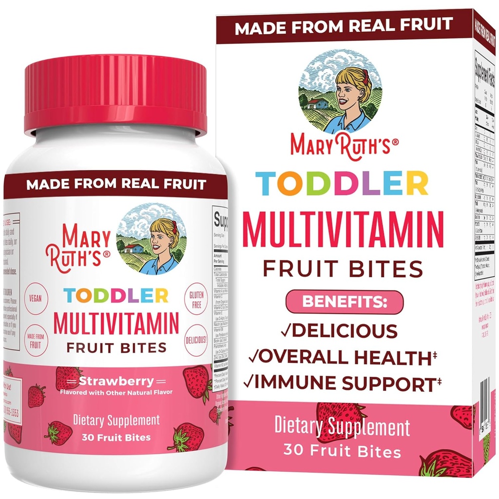 Děti Multivitamin Ovoce Bites podle MaryRuth je 124; Toddler Multivitamin Ages 1 & Up 124; Imunitní Supplement 124; Děti Vitamíny 124; Vitamin D 124; Vitamin C 124; Vegan 124; 30 Služeb