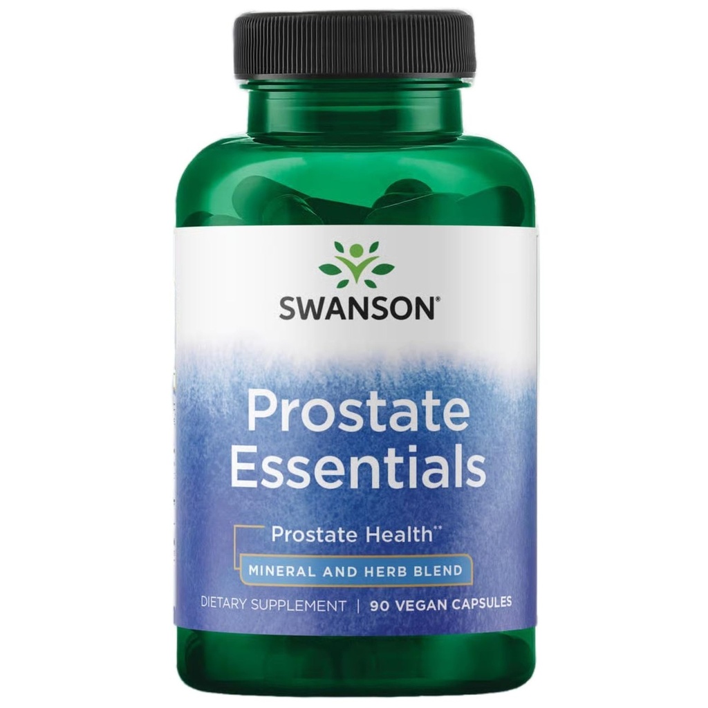 Swanson Prostate Essentials - Minerální a bylinný dodatek na podporu podpory zdraví prostaty - Zinek a Saw Palmetto Formule Aiding Urinary Tract Flow and Blyder Control - (90 Veggie Kapsle) 1 Pack