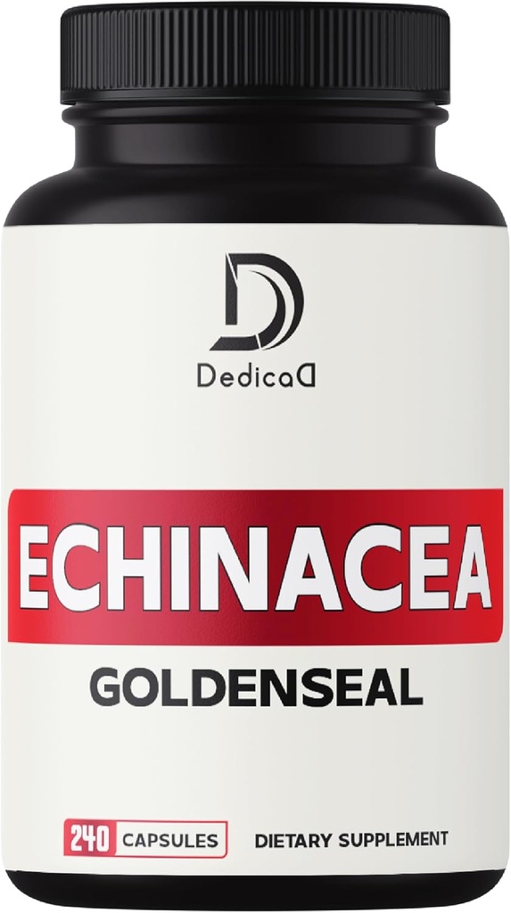 1000mg Echinacea Goldenseal Capsules - 240 Počet 4 měsíční dodávky - Podpora imunitního systému, Well- Being & Oral Health