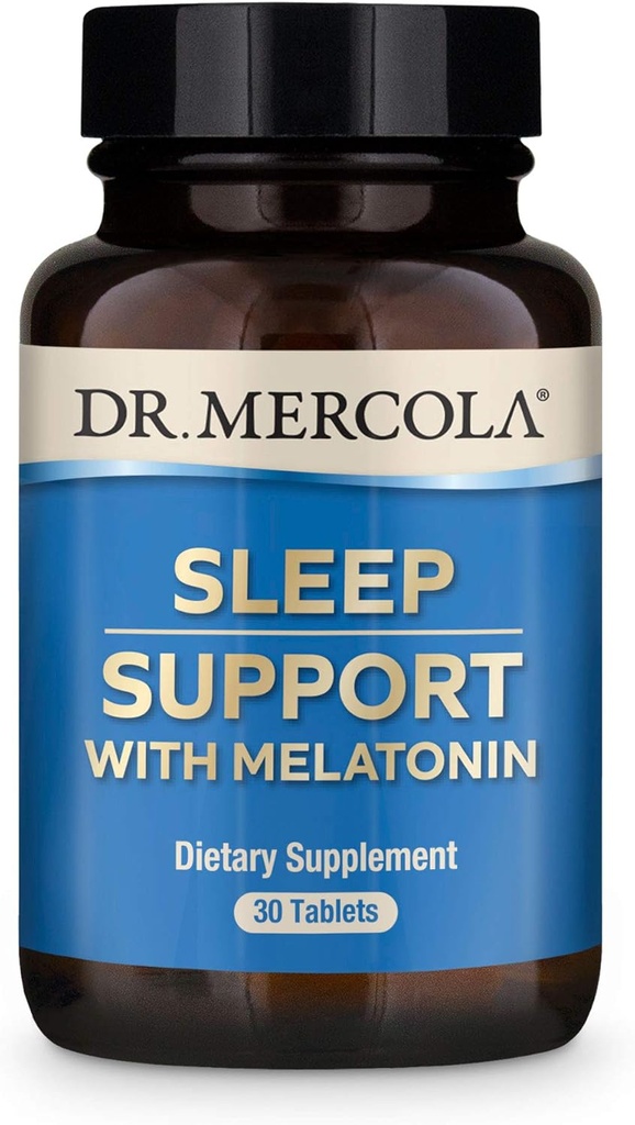 Dr. Mercola Melatonin Sleep Support, 30 Servings (30 tablet) non GMO, Soy Free, gluten Free