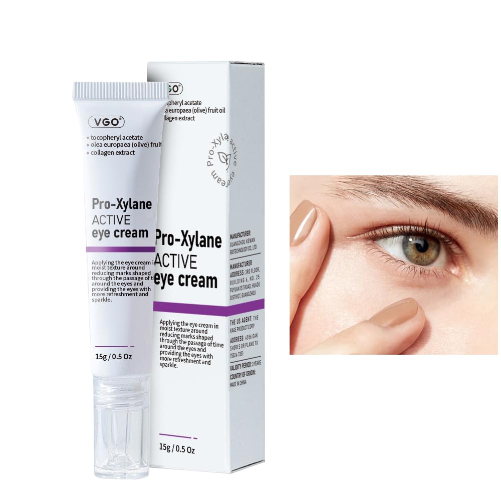 VGO Eye Cream 2% Pro- Xylane Oční oprava krém pro tmavé kruhy a Pufness Under Eyes, Pro Xylane + 6D Hyaluronic Acid to Firm Skin, Snížit vrásky, Fine Lines, 15g / 0.5 Oz