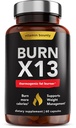 Vitamin Bounty Advanced termogenní spalovač tuků pro muže a ženy - Burn X13 doplněk hubnutí s 13 výkonných ingrediencí - Metabolismus Booster, Energy & Appetite Control - 60 Kapsle