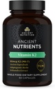Ancient Nutrition vitamin K2 dodatek, K2-90mcg K2, Adaptogenní Byliny, Aktivace enzymu, Podporuje kardiovaskulární funkce, Paleo & Keto Friendly, 60 Kapsle