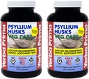 Yerba Prima Psylium Husks Veg Caps - 180 Počet (2 balení) (625mg) - Vegan, Non- GMO, Gluten Free, Colon Cleanser, Denní Fiber dodatek pro Gut zdraví & Regularity