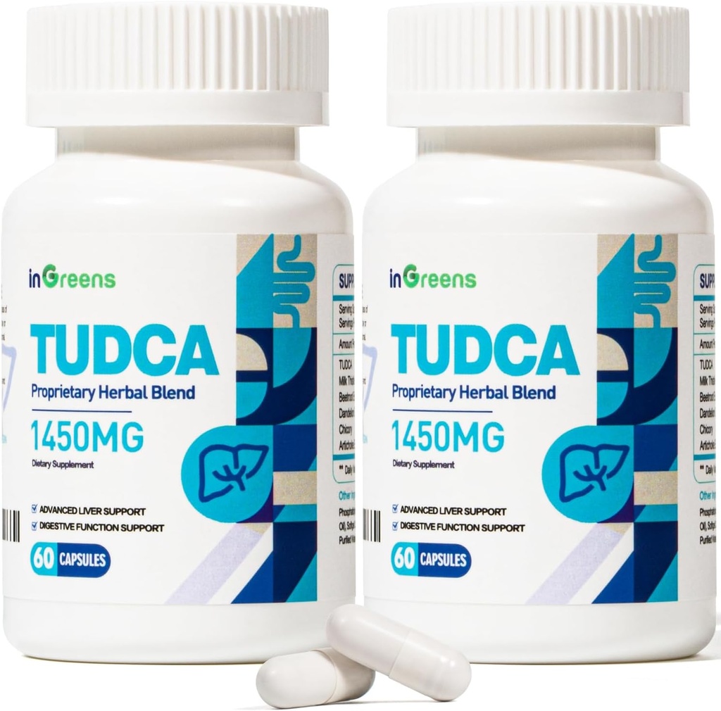 1450MG TUDCA doplněk pro játra, Bile Salts Játra Support Supplex Komplex, Zdraví jater pro játra Ledviny čištění Detox a opravy, 60 Kapsle