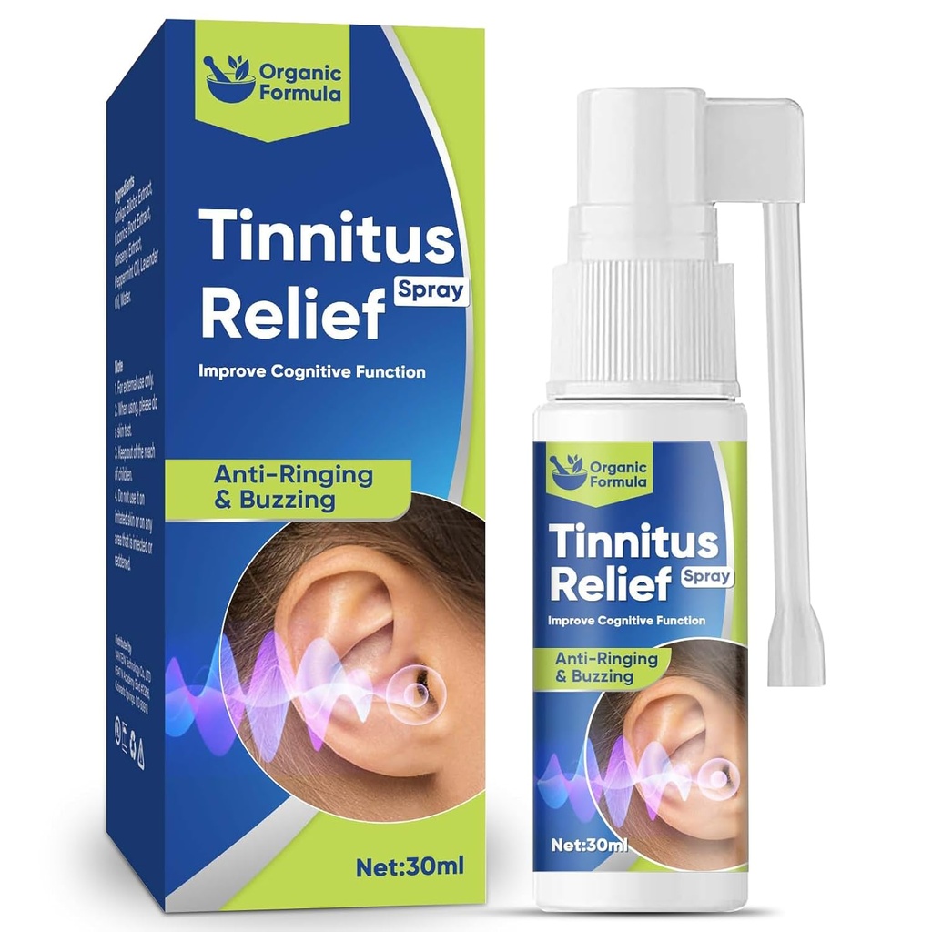 Tinnitus Relief for Ringing Uars, Tinnitus Relief Ušní kapky, Natural Tinnitus Rëliëf Spray, Snížit hluk ucha a zlepšit sluch, 30 ml