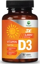 Vitamin D3 5000iu (125 mcg) Imunitní podpora zdraví - Vysoká potence vitamín D Dietní dodatek pro kosti, zuby, svaly - Příroda je VIT D, Vegan, gluten zdarma, Malina Flavor - 60 Žvýkací tablety