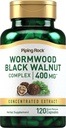 Piping Rock Wormwood Black Walnut Kapsle 400mg 600mg 124; 120 Počet 124; Bylinné Extract Complex 124; Non- GMO, gluten zdarma dodatek
