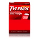 Tylenol Extra Strength Acetaminophen Caplets, 500 mg, Reliéf bolesti a horečka Reducer pro bolest hlavy, bolesti zad, bolesti zubů, menstruační křeče & bolest, Cestovatelný obal, 2- Caplet Pouches, 50 Počet