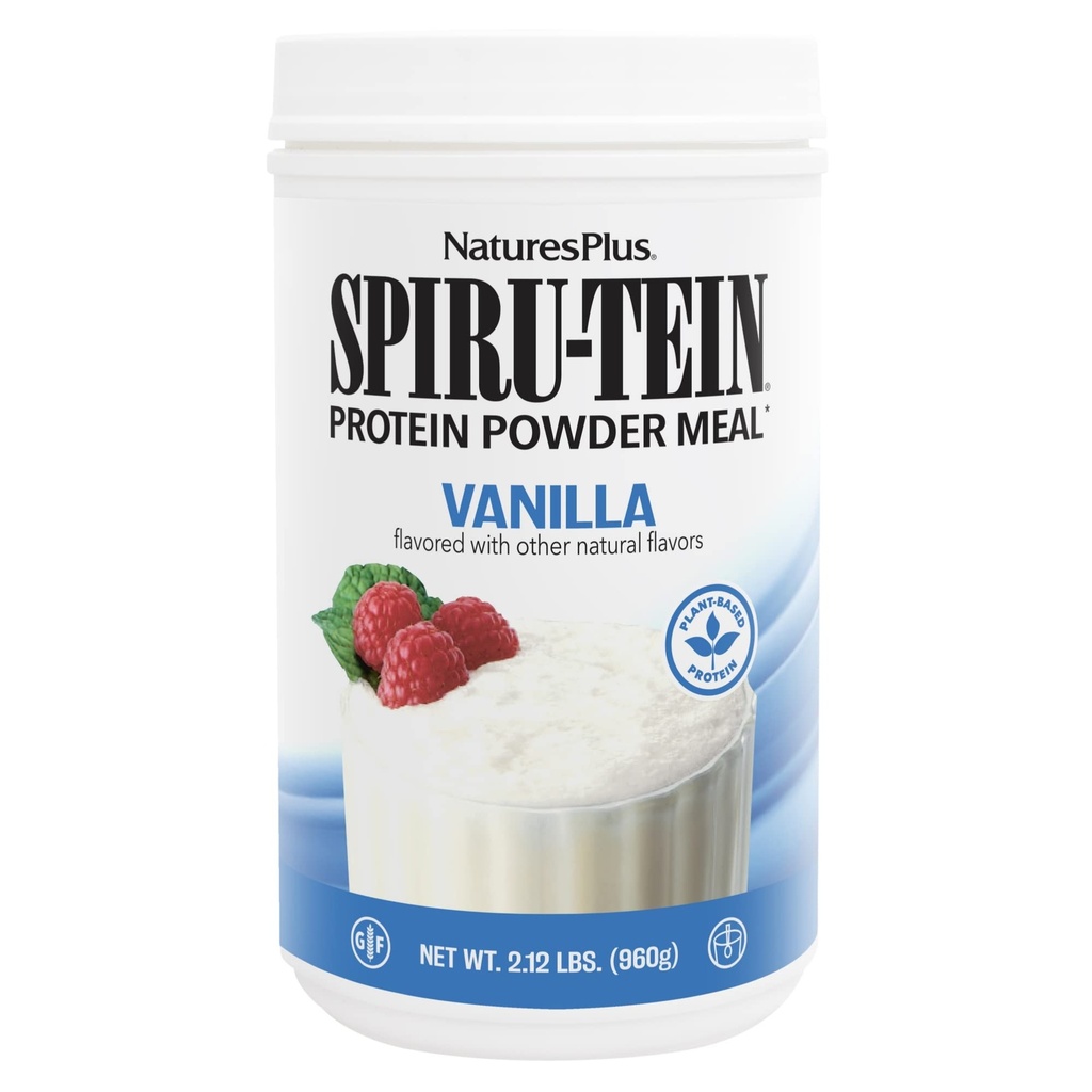 NaturesPlus SPIRU-TEIN, Vanilla - 2,12 lbs - Spirulina Protein Powder - Vitamíny a minerály pro energii - Vegetarian, gluten Free - 32 Služeb