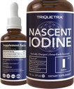 Nascent Jod dodatek 400 Doručování, Skleněná láhev, Vegan, 1800 mcg - 600 mcg na kapku - Čisté, jasné barvy - Podporuje štítné žlázy zdraví, energie, imunita a metabolismus (2 oz.)