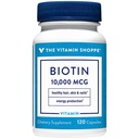 Vitamin Shoppe Biotin 1,000MCG, Nutriční metabolismus podpora pro zdravé vibrační vlasy, Zdravá kůže a silné nehty, Výroba energie (120 Kapsle)