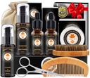 XIKEZAN Beard Kit pro muže Grooming & Care w / Beard Conditioner, Wash, Oil, Balm, Brush, Comb, Narozeniny Otcové Valentines dárky pro muže Ho Otec Přítel vánoční dárky Mens Stocking Stuffers