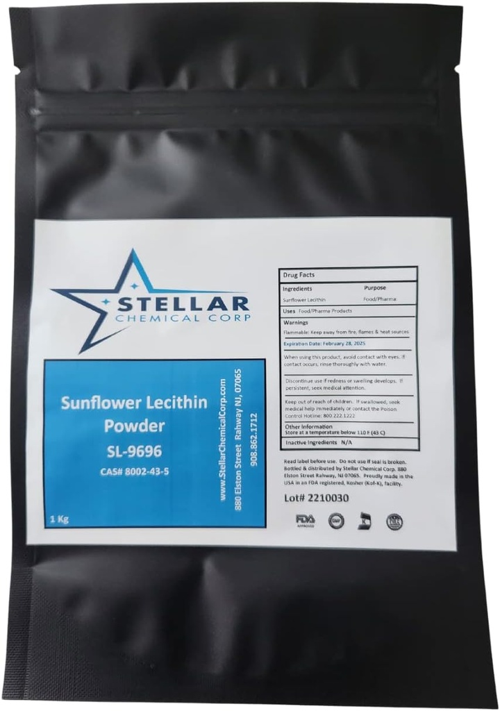 Slunečnice Lecithin Powder ~ 1 kg Emulgátor, lisovaná za studena, Lipozomální vitamín C, Non- GMO