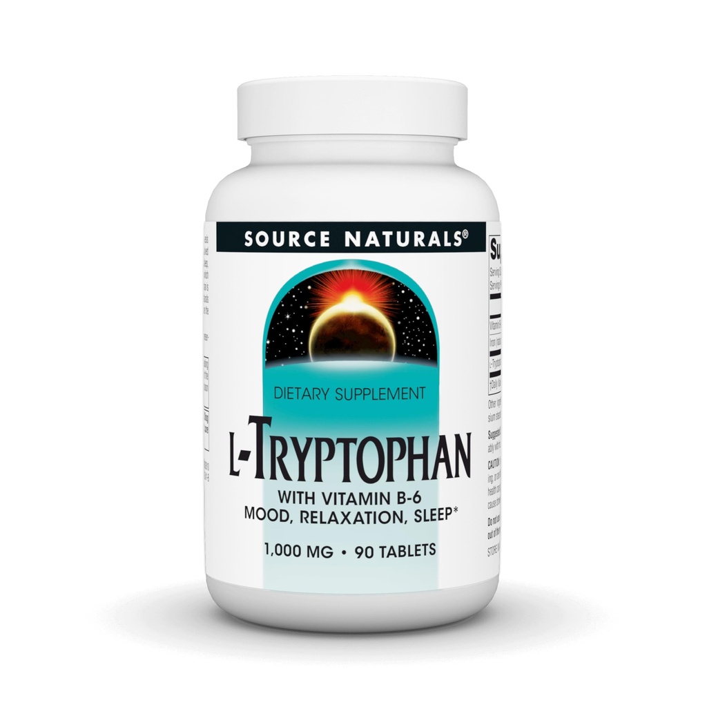 Zdroj Naturals L- tryptofan s vitaminem B-6 Support Mood, Relaxation and Sleep - 1000 mg - 90 tablet