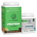 Sunwarter Brown Rice Protein Powder Plant- Based 124; Chocolate 30 Servings & Creatin Monohydrát Powder 124; Mikronizované neochucené, 60 Servings