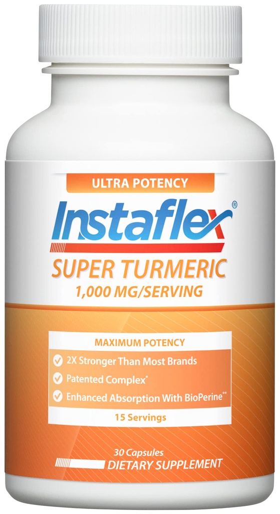 Instaflex Super Turmeric - 1000mg kurkumin s BioPerine, Black Pepper Extract, 95% kurkuminoidy, 30 Počet
