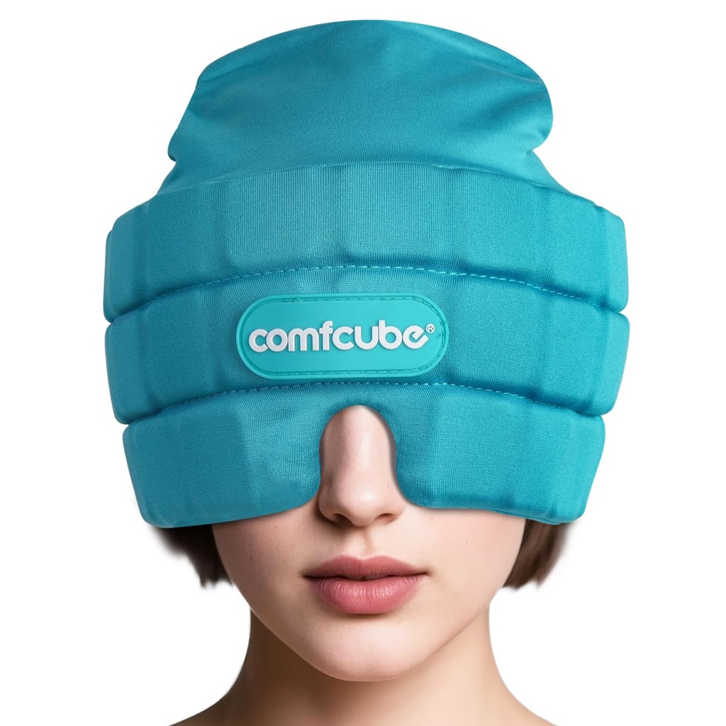 Migréna a bolest hlavy Relief Ice Cap, 2 hodiny dlouhá dlouhá studená terapie Nosit & Wasable Form Fitting Ice Hat for Sinus & Stress Relief, Puffy Eyes, Těžké Migrény, Chemo