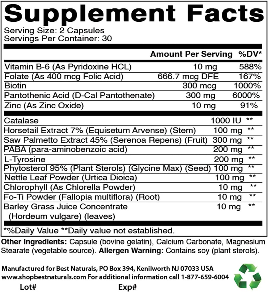 Anti Gray Hair Formule & Ashwagandha Extract 500 Mg