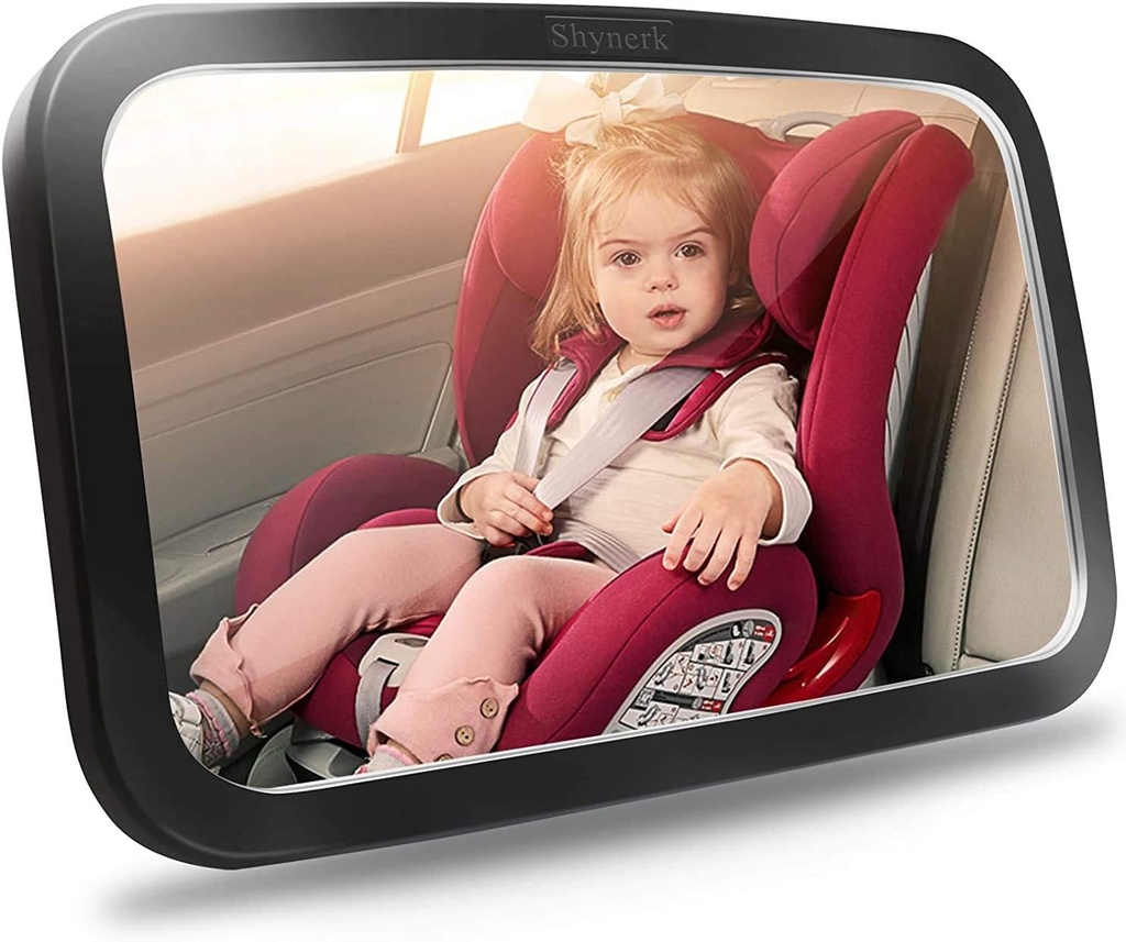 Shynerk Dětské auto zrcadlo, bezpečnostní auto Sedadlo Zrcadlo pro zadní tvář Infant s širokým krystalovým jasným výhledem, Šatterproof, 360 ° Rotace, Crash Tested a Certified