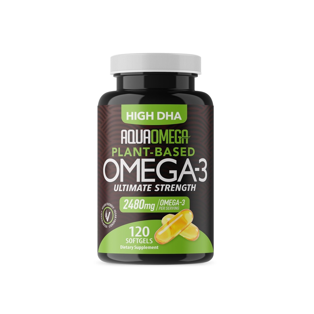 Konečná pevnost rostlin na bázi Omega 3 dodatek, Vegan Omega 3 dodatek, Organic Omega3 mastné kyseliny EPA & DHA doplňky od Cold Pressed Algae Oil, Omega3 Algae na bázi doplňky, 120