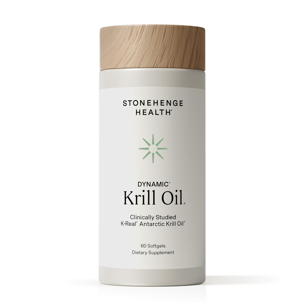 Stonehenge Zdraví Dynamic Krill Oil 1600mg - Triple Strength Antarktida Omega33 Dodatek s EPA, DHA, Fosfolipidy & 2mg Astaxanthin - Podporuje srdce, mozek, pleť, kloubní a oční zdraví - 60 Softgels