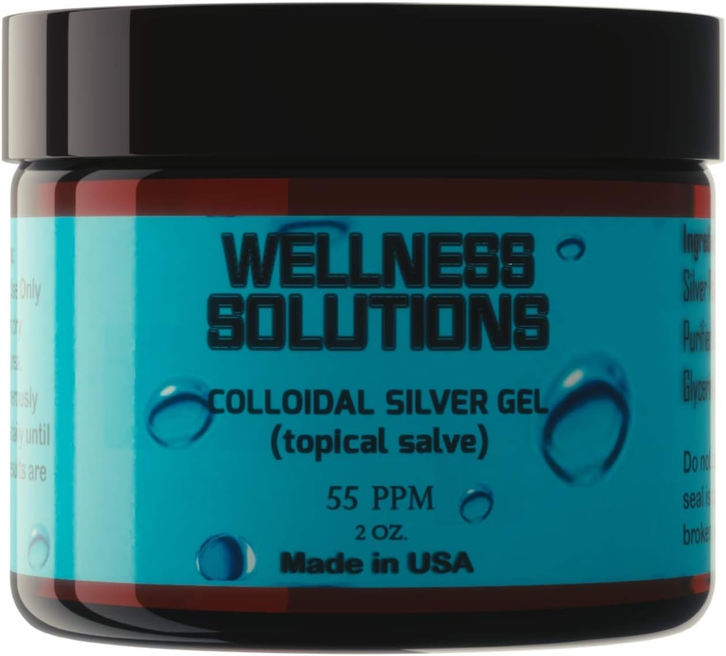 Koloidní stříbrný gel - Wellness Solutions - Topical Gel - Vegan & gluten Free - 2 oz.. -L8