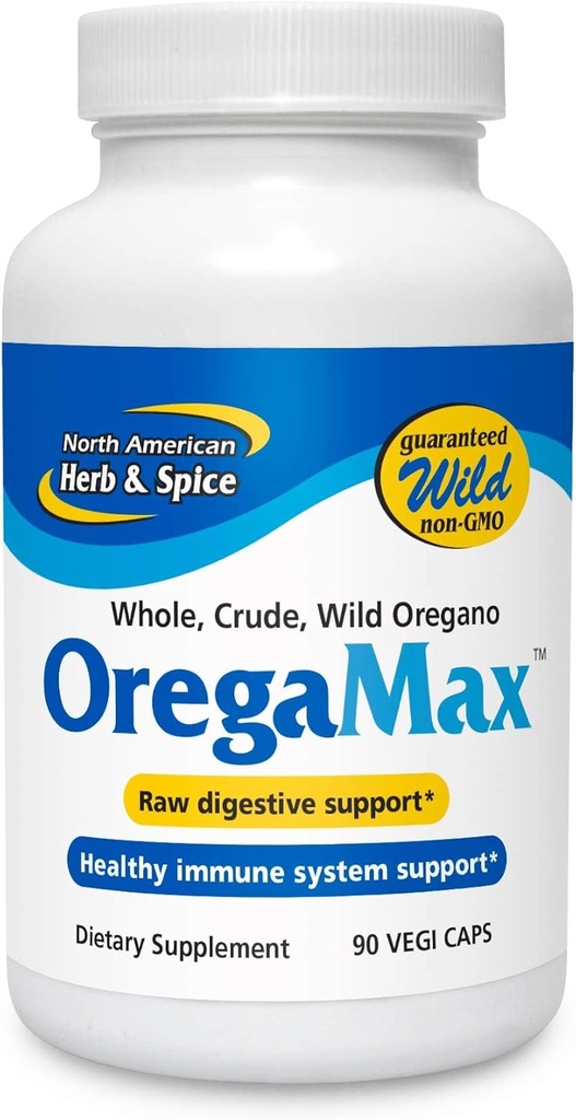 SEVERNÍ AMERICAN HERB & SPICE OregaMax - 90 Vegi Caps - Balení 3 - Zdravá stravovací a imunitní podpora - Oreganol P73 Oregano olejový dodatek s česnekem & Cibule - Non- GMO - 270 Celkem Service