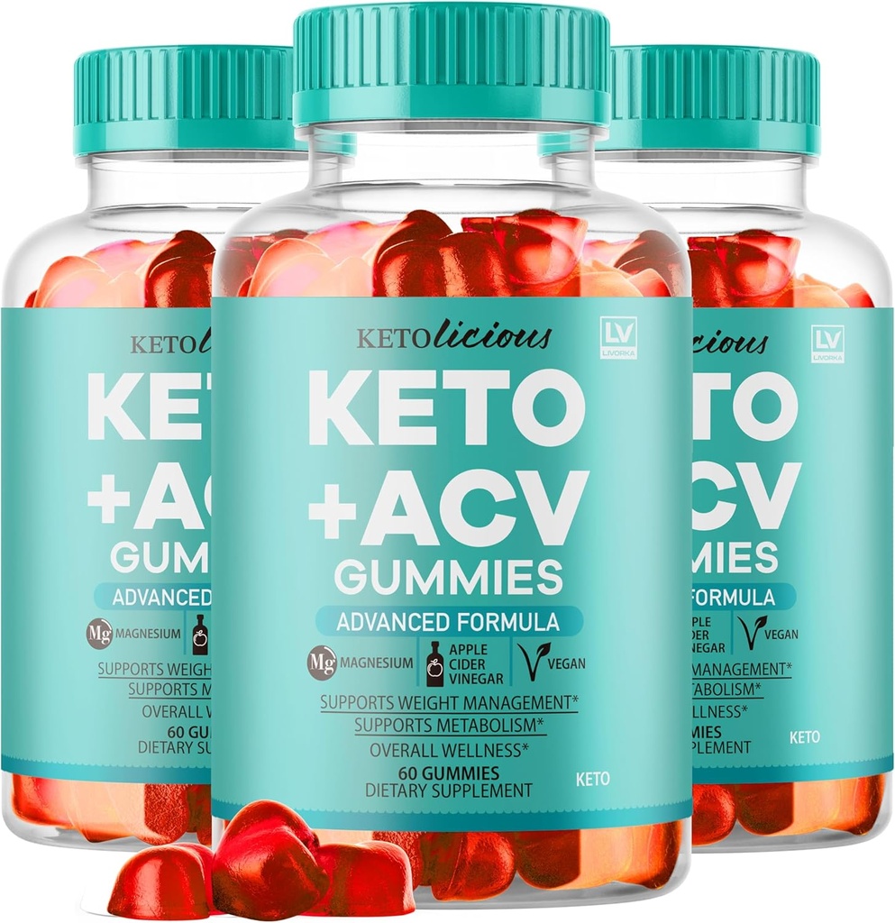 (3 Pack) Ketolicious Keto ACV Gummies, Ketolicious Gummys Advanced Formule 1050MG, All Natural Premium Plus jablečný ocet Gummy Maximální síla Gomitas Recenze, 180 Gummies pro 3 měsíce