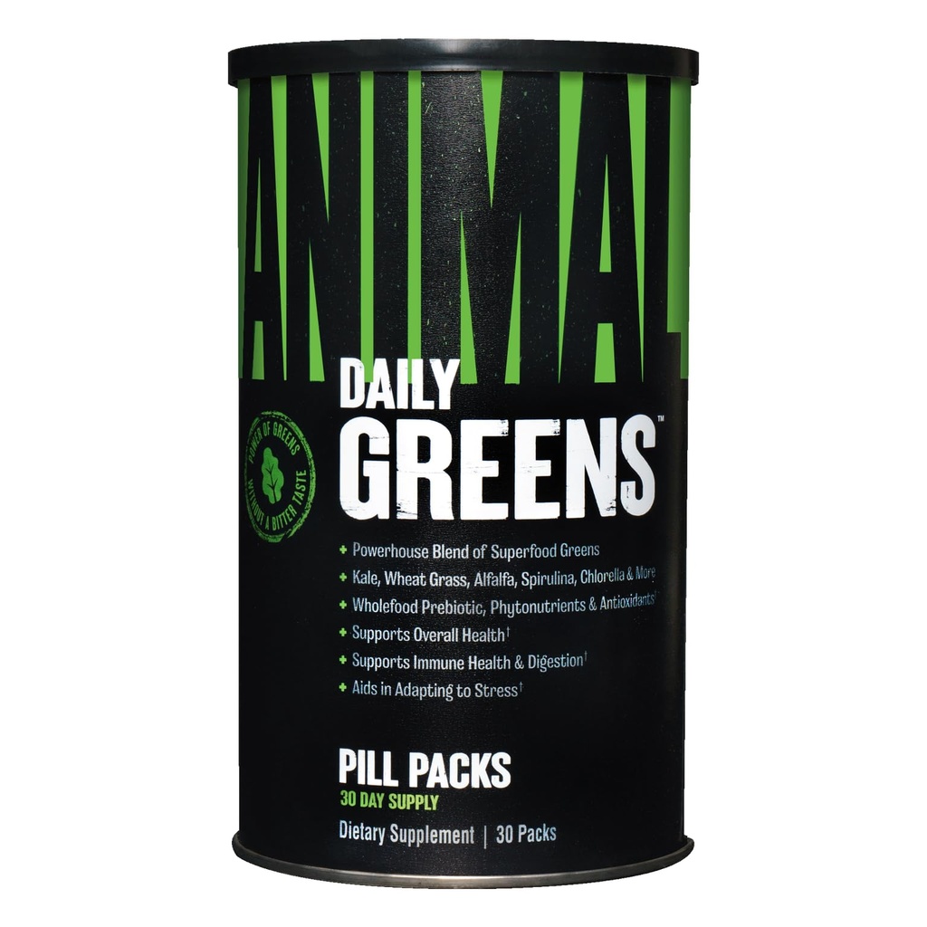 Animal Nitro 44 Packs esenciální aminokyseliny a BCAA Zelené 30 Count Chlorofyl Antioxidant imunitní podpora