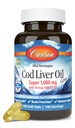 Carlson - Cod Jaterní olej, Super 1000 mg + Vitamíny A & D3, Volně žijící Norština, Udržitelně sourced, 100 Softgels