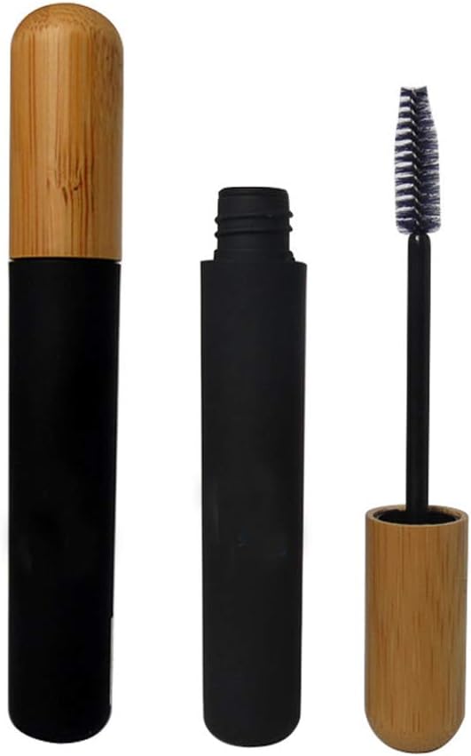 plesnivý 2Pcs 6ml Refillable Empty Mascara Tube Lahvičky černé opakovaně použitelné Eylash Cream Lahvička s Eylash Wand a Bamboo Cap pro DIY Mascara, Cestování
