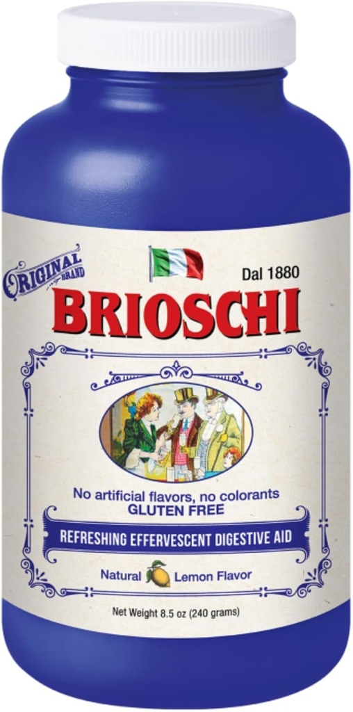 Brioschi italsky Lemon ochucený Effervescent Heartburn, Upset Stomach, Acid Ingestion, 8.5 oz láhev